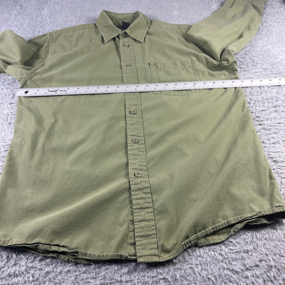 Express Mens Classic Fit Cotton Canvas Button Down Shirt Olive Green Medium - Picture 3 of 8